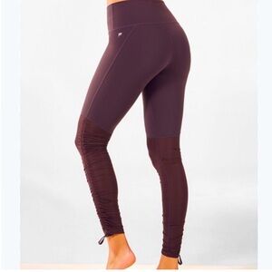NWT Fabletics Cashel Foldover Powerform Leggings - Ruched Ankle Tie - Size S